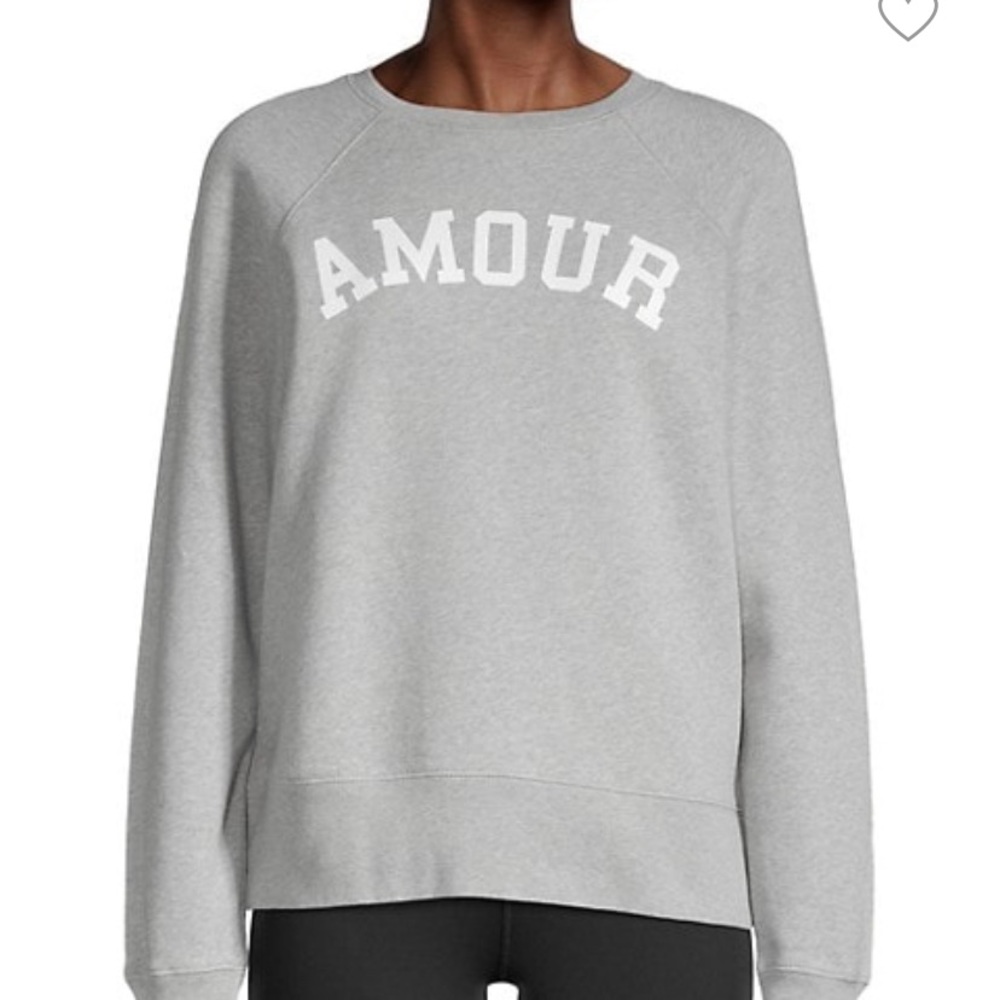 Zadig & Voltaire Amour Print Heather Gray Sweatshirt 100% Cotton Size X-Small